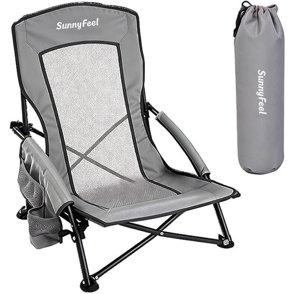 Sunny Feel Low Folding Picnic Chair Grey 2-Pack