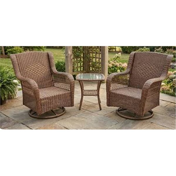 Melbourne Bistro Set 3-Piece Outdoor Chairs Table No Cushions