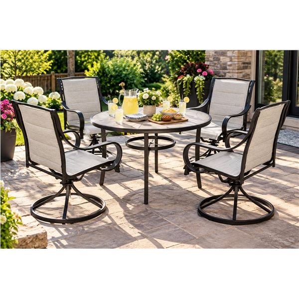 Churchill 5 Piece Dining Set With Swivel Chairs