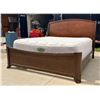 Image 1 : KING-SIZED SLEIGH BED, MATTRESS, BOXSPRING, HEADBOARD, AND FOOTBOARD (MATCHES ARMOIRE IN LOT 2)