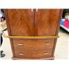 Image 14 : SOLID WOOD WOOD ARMOIRE/MEDIA WARDROBE - LOTS OF STORAGE (MATCHES KING BED IN LOT 1)