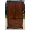 Image 2 : SOLID WOOD WOOD ARMOIRE/MEDIA WARDROBE - LOTS OF STORAGE (MATCHES KING BED IN LOT 1)