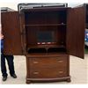 Image 4 : SOLID WOOD WOOD ARMOIRE/MEDIA WARDROBE - LOTS OF STORAGE (MATCHES KING BED IN LOT 1)