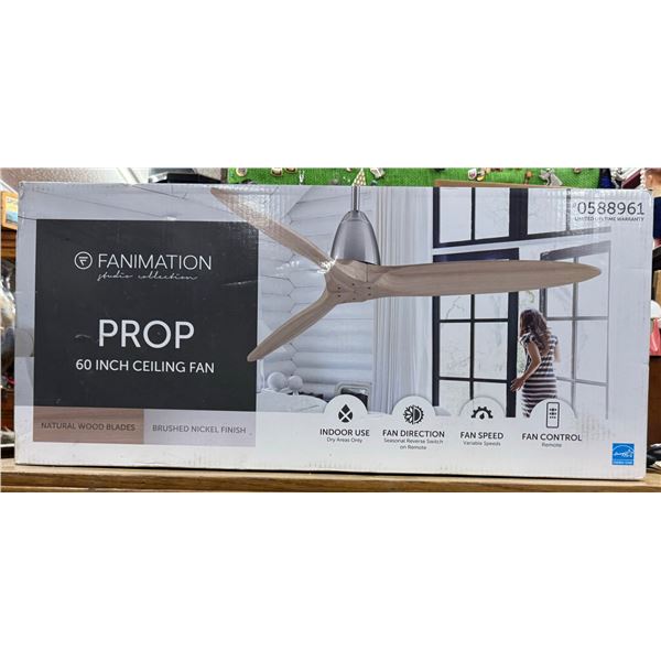 PROP CEILING FAN - APPEARS NEW, IN BOX/NEVER INSTALLED!