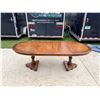 Image 2 : VINTAGE SOLID WOOD DOUBLE-PEDESTAL DINING TABLE WITH TWO LEAVES