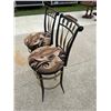 Image 2 : CONTEMPORARY METAL SWIVEL BARSTOOLS, PAIR