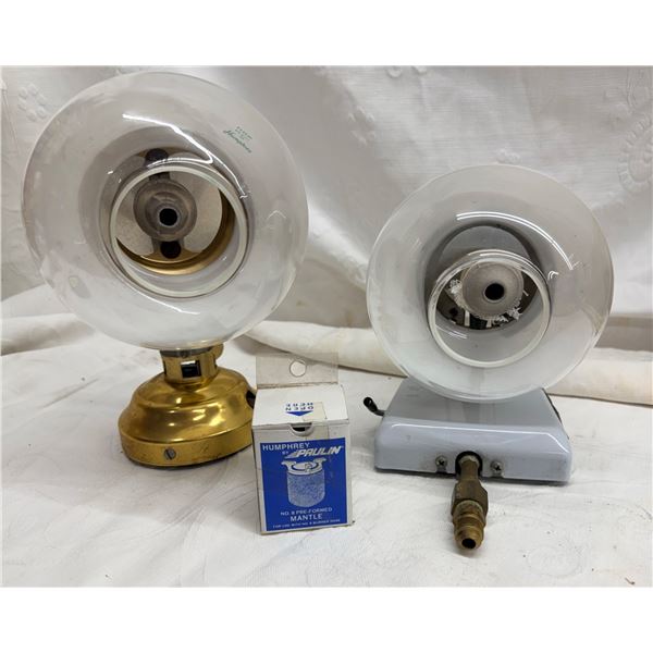 MID-CENTURY WALL-MOUNTED GAS LAMPS; LOT OF 2