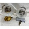 Image 2 : MID-CENTURY HUMPHREY WALL-MOUNTED GAS LAMPS WITH PYREX GLOBES; LOT OF 2