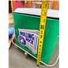 Image 11 : VINTAGE ROLLING ROCK EXTRA PALE BEER GREEN METAL ADVERTISING ICE CHEST COOLER WITH A WHITE LID