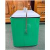 Image 2 : VINTAGE ROLLING ROCK EXTRA PALE BEER GREEN METAL ADVERTISING ICE CHEST COOLER WITH A WHITE LID