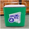 Image 3 : VINTAGE ROLLING ROCK EXTRA PALE BEER GREEN METAL ADVERTISING ICE CHEST COOLER WITH A WHITE LID