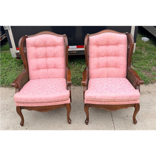 VINTAGE ACCENT ARMCHAIRS; PAIR