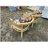 Image 5 : VINTAGE FRENCH COUNTRY STYLE CANED BARREL ARMCHAIR