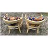 Image 6 : VINTAGE FRENCH COUNTRY STYLE CANED BARREL ARMCHAIR
