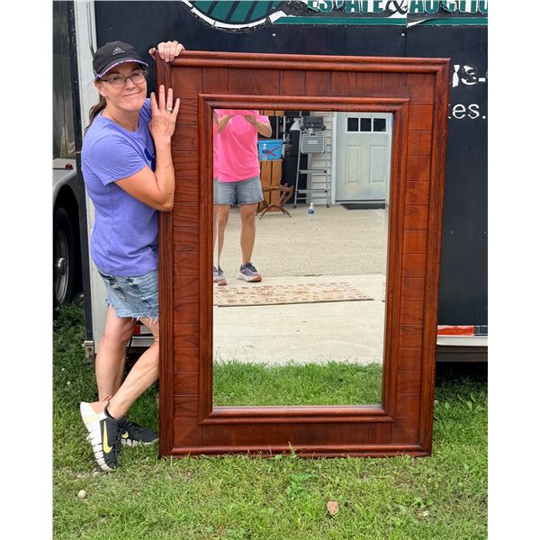 CONTEMPORARY LARGE WOOD FRAMED MIRROR - STUNNING!
