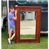 Image 2 : CONTEMPORARY LARGE WOOD FRAMED MIRROR - STUNNING!