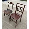 Image 2 : ANTIQUE WOOD SPINDLE BACK CHAIRS; LOT OF 2
