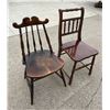 Image 3 : ANTIQUE WOOD SPINDLE BACK CHAIRS; LOT OF 2