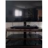 Image 2 : Hisense Flat Screen TV With Wood and Glass Media Stand
