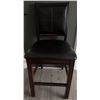Image 5 : Dark Wood Round Counter-Height Pub Table with 4 Leatherette Chairs