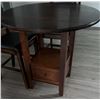 Image 8 : Dark Wood Round Counter-Height Pub Table with 4 Leatherette Chairs