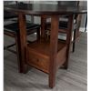 Image 9 : Dark Wood Round Counter-Height Pub Table with 4 Leatherette Chairs