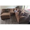 Image 13 : Sectional Sofa with Microfiber Upholstery and Storage Ottoman