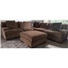 Image 3 : Sectional Sofa with Microfiber Upholstery and Storage Ottoman