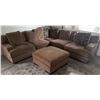 Image 4 : Sectional Sofa with Microfiber Upholstery and Storage Ottoman