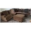 Image 5 : Sectional Sofa with Microfiber Upholstery and Storage Ottoman