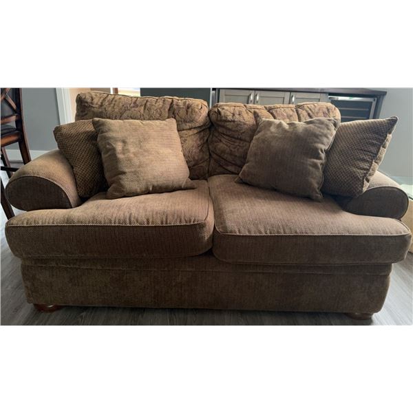 Two-Seat Soft Fabric Couch With Cushions