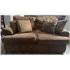 Image 1 : Two-Seat Soft Fabric Couch With Cushions