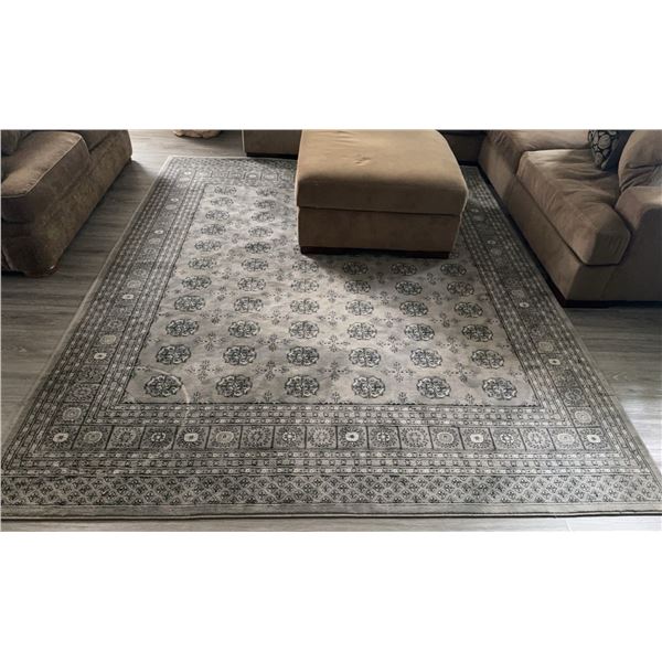 Matching Area Rug and Runner with Rustic Grey Table and Shelf