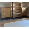 Image 1 : Lightwood Bedroom Set with King Platform, Two Dressers, and Shelf