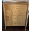 Image 5 : Lightwood Bedroom Set with King Platform, Two Dressers, and Shelf
