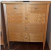 Image 9 : Lightwood Bedroom Set with King Platform, Two Dressers, and Shelf