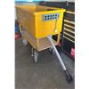 Image 3 : Yellow Utility Cart with Rubber Wheels and Mounted Power Strip