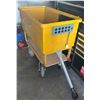 Image 4 : Yellow Utility Cart with Rubber Wheels and Mounted Power Strip