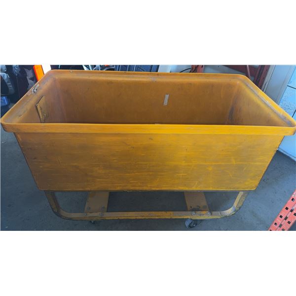 Large Yellow Commercial Plastic Utility Cart on Casters