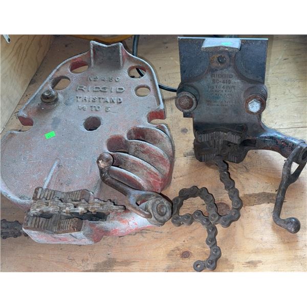 Ridgid No. 450 Tri-Stand Pipe Vise and Ridgid BC-410 Chain Pipe Vise