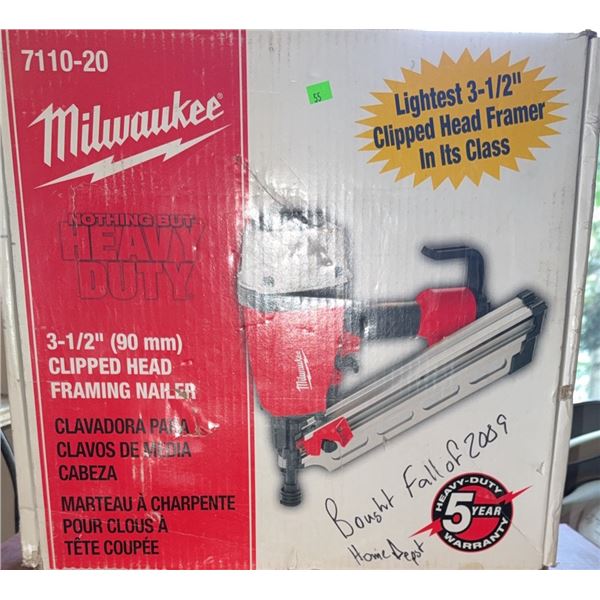 Milwaukee 7110-20 3-1/2  Clipped Head Framing Nailer