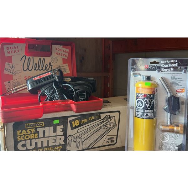 Weller Soldering Gun, ProTorch Swivel Torch and Natico Easy-Score Tile Cutter Set