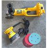 Image 1 : DeWalt Cordless Angle Grinder, DeWalt Electric Orbital Sander, and Sanding Discs