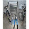 Image 1 : Hand Tool Lot Including Wrenches, Hammers, Pry Bar, Pliers, and Crimper