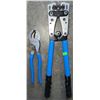 Image 3 : Hand Tool Lot Including Wrenches, Hammers, Pry Bar, Pliers, and Crimper