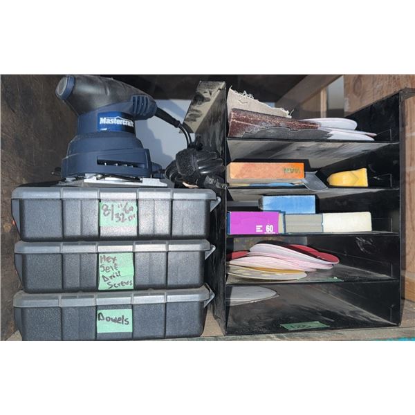 Mastercraft Random Orbital Sander with Storage Boxes and Sandpaper Discs