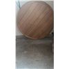 Image 2 : Wood Utility Cart with Drawer and Shelves Plus Large Round Wood Tabletop
