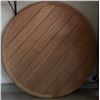 Image 7 : Wood Utility Cart with Drawer and Shelves Plus Large Round Wood Tabletop