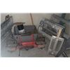 Image 1 : Construction Equipment Including LED Work Lights, Workbench, Ladders, and Electrical Supplies