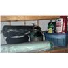 Image 2 : Garage Lot with Tires, Milk Can, Lawn Fertilizer, and Blue Storage Bin